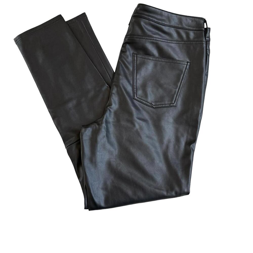 7 For All Mankind Black Faux Leather Pants